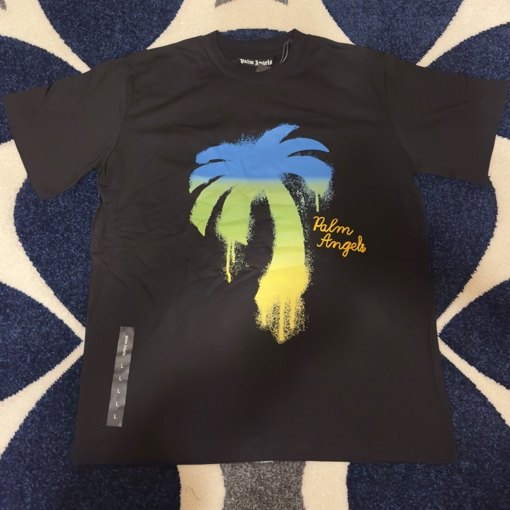 Palm Angels Palm Tree Black T-Shirt Size Large